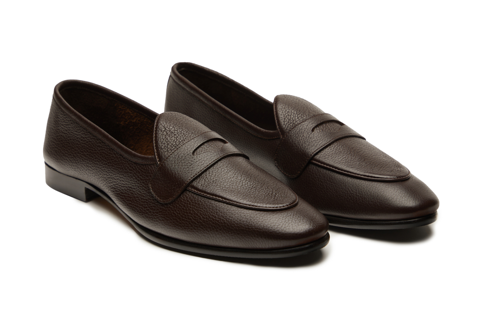 Belgian Loafers With Penny Saddle In Dark Brown